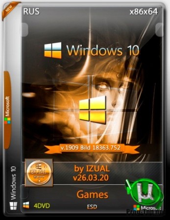 Windows 10 Version 1909 with Update 18363.752 40in4 (x86-x64) by IZUAL (v26.03.20) с офисными играми