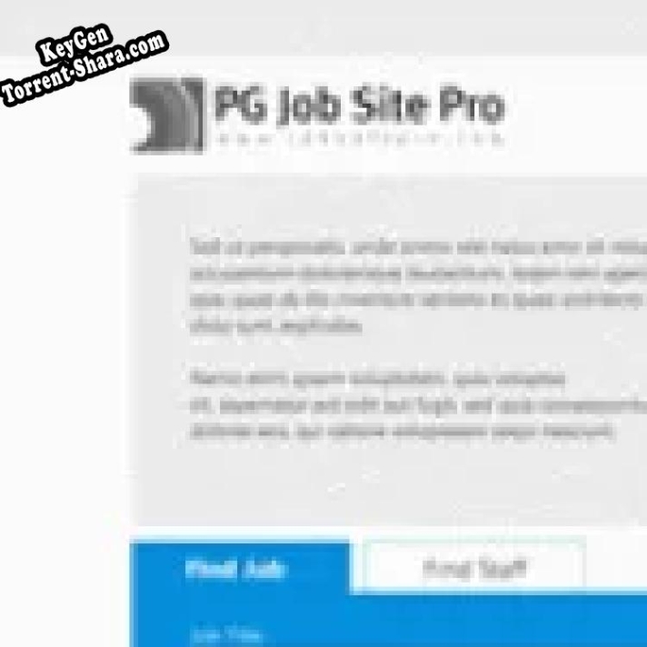 Регистрационный ключ к программе  PG Job Site Pro