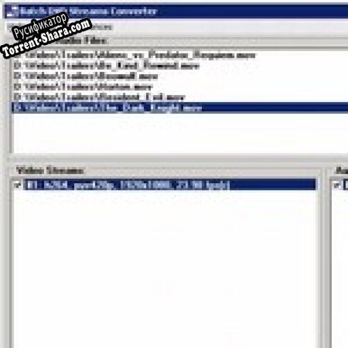 Русификатор для Batch DVD Streams Converter