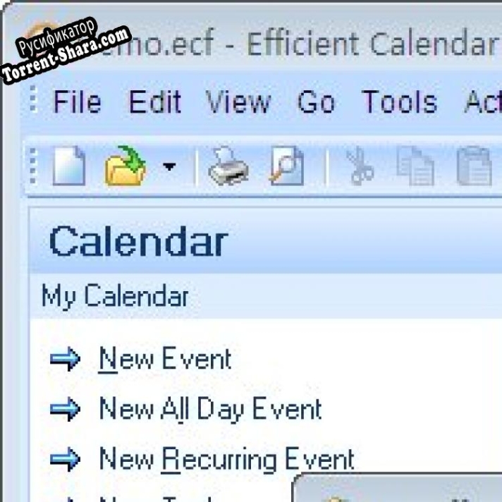 Русификатор для Efficient Software Calendar