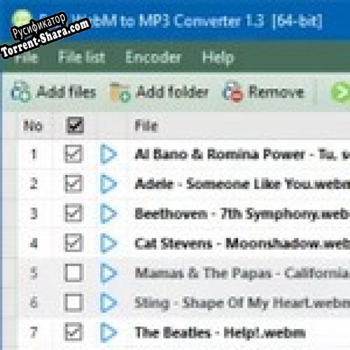 Русификатор для Free WebM to MP3 Converter