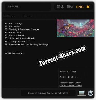 -SPROUT-: Трейнер +8 [v1.5]
