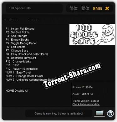 100 Space Cats: ТРЕЙНЕР И ЧИТЫ (V1.0.56)
