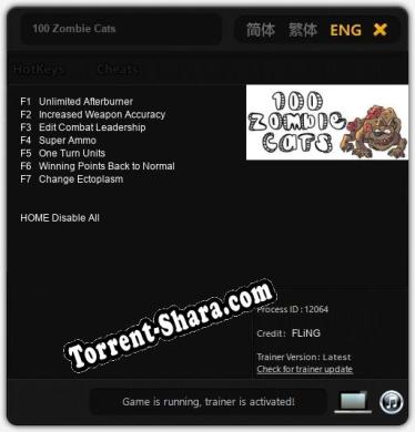 Трейнер для 100 Zombie Cats [v1.0.1]