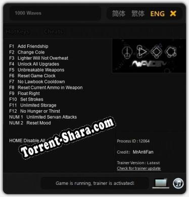 1000 Waves: ТРЕЙНЕР И ЧИТЫ (V1.0.59)