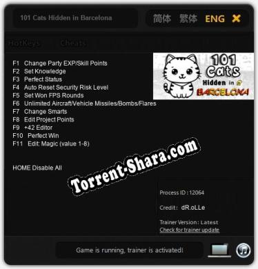 101 Cats Hidden in Barcelona: Трейнер +11 [v1.5]