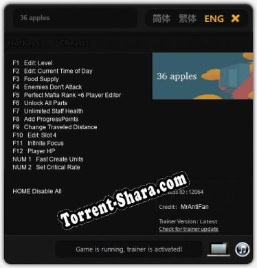 36 apples: ТРЕЙНЕР И ЧИТЫ (V1.0.19)