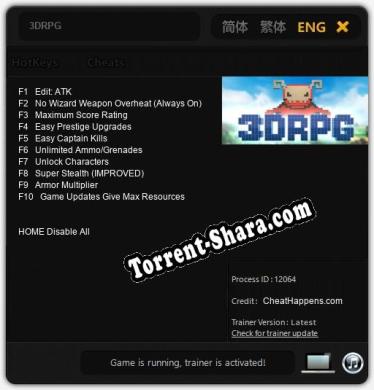 Трейнер для 3DRPG [v1.0.8]