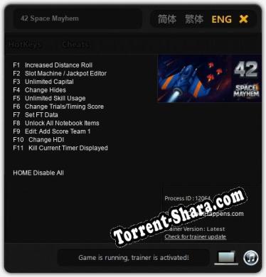 42 Space Mayhem: Трейнер +11 [v1.9]