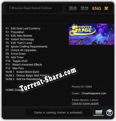 Трейнер для 5 Minutes Rage Hatred Edition [v1.0.1]