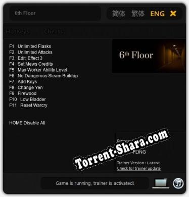 Трейнер для 6th Floor [v1.0.3]