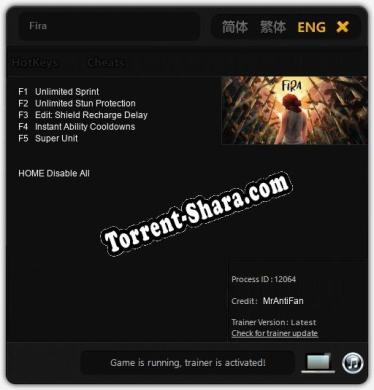 Fira: ТРЕЙНЕР И ЧИТЫ (V1.0.34)