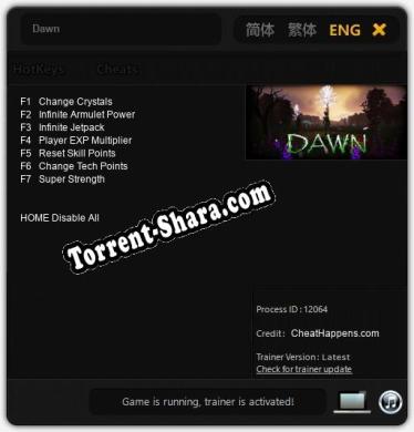 Dawn: Трейнер +7 [v1.8]