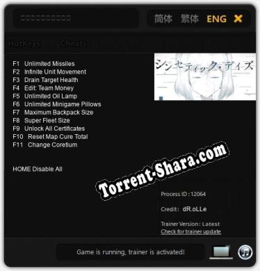 シンセティック・デイズ: Трейнер +11 [v1.1]