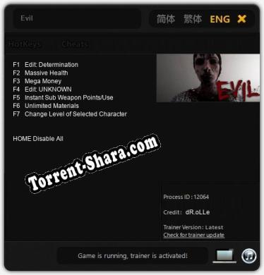 Evil: Трейнер +7 [v1.9]