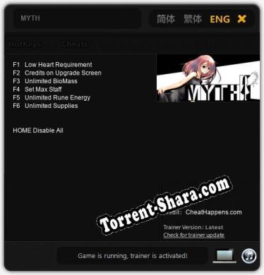 Трейнер для MYTH [v1.0.5]