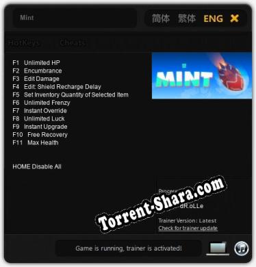 Mint: ТРЕЙНЕР И ЧИТЫ (V1.0.69)