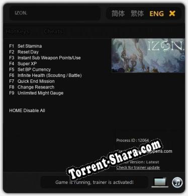 IZON.: Читы, Трейнер +9 [CheatHappens.com]