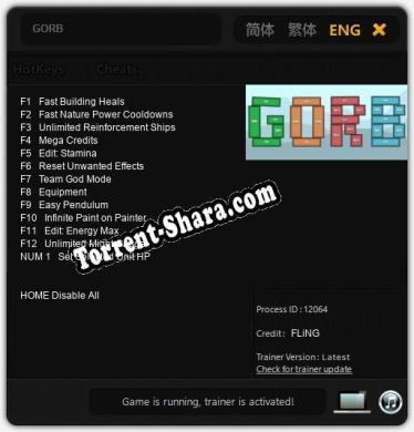 GORB: Читы, Трейнер +13 [FLiNG]