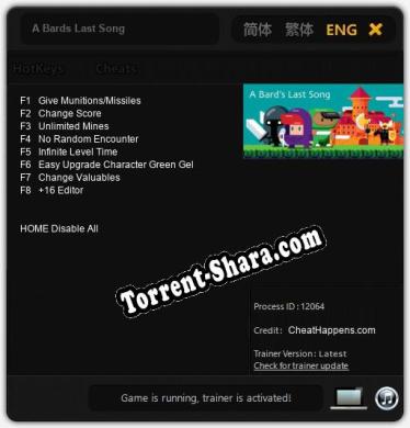 A Bards Last Song: Читы, Трейнер +8 [CheatHappens.com]