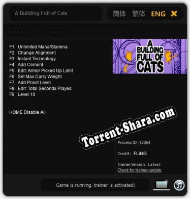 A Building Full of Cats: ТРЕЙНЕР И ЧИТЫ (V1.0.1)