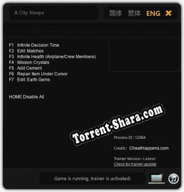 A City Sleeps: ТРЕЙНЕР И ЧИТЫ (V1.0.95)
