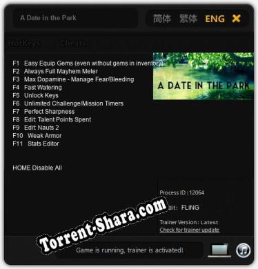 A Date in the Park: Читы, Трейнер +11 [FLiNG]