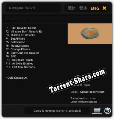 Трейнер для A Dragons Tale VR [v1.0.5]