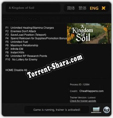 A Kingdom of Soil: ТРЕЙНЕР И ЧИТЫ (V1.0.21)