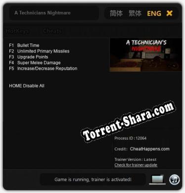 Трейнер для A Technicians Nightmare [v1.0.8]