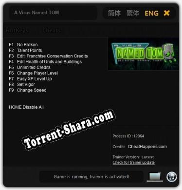 A Virus Named TOM: Читы, Трейнер +9 [CheatHappens.com]