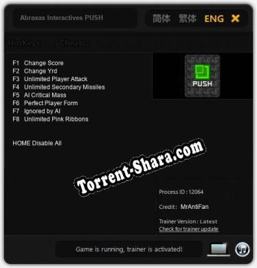 Abraxas Interactives PUSH: Трейнер +8 [v1.1]