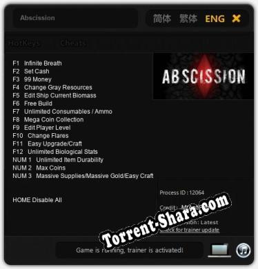 Abscission: Читы, Трейнер +15 [MrAntiFan]