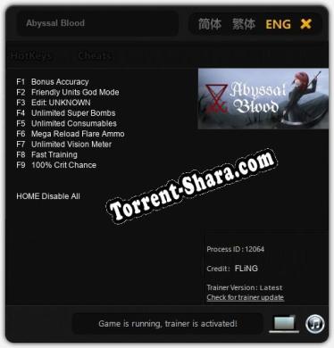 Abyssal Blood: Трейнер +9 [v1.3]