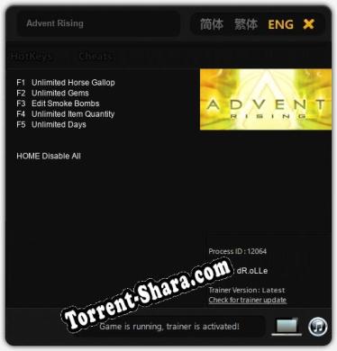 Трейнер для Advent Rising [v1.0.5]