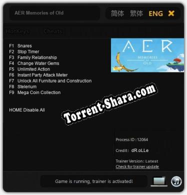 AER Memories of Old: Трейнер +9 [v1.7]