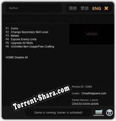 Aether: Читы, Трейнер +6 [CheatHappens.com]