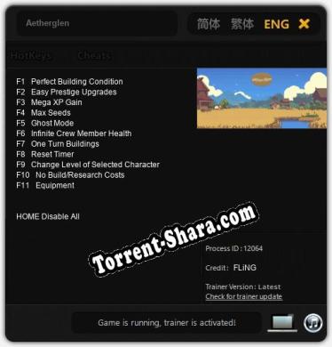 Трейнер для Aetherglen [v1.0.3]