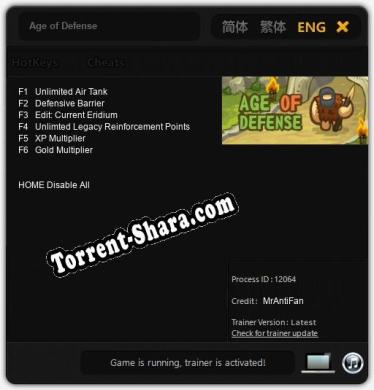 Age of Defense: Читы, Трейнер +6 [MrAntiFan]