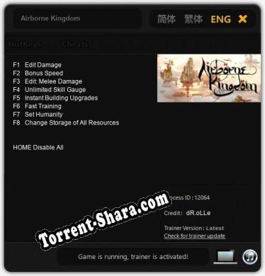 Airborne Kingdom: Читы, Трейнер +8 [dR.oLLe]