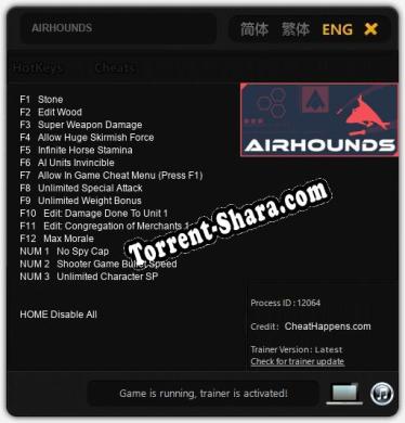 AIRHOUNDS: Трейнер +15 [v1.6]
