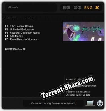 Akinofa: Трейнер +5 [v1.4]