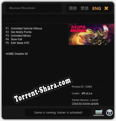 Akumas Bloodrain: ТРЕЙНЕР И ЧИТЫ (V1.0.45)