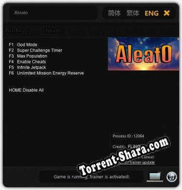 Трейнер для Aleato [v1.0.1]
