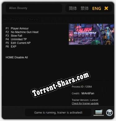 Alien Bounty: ТРЕЙНЕР И ЧИТЫ (V1.0.83)