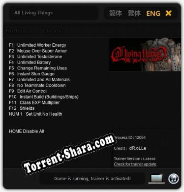 Трейнер для All Living Things [v1.0.2]