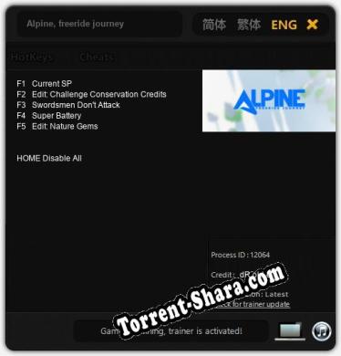Alpine, freeride journey: ТРЕЙНЕР И ЧИТЫ (V1.0.28)