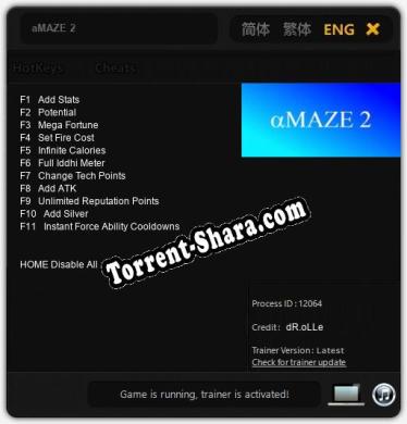 aMAZE 2: Читы, Трейнер +11 [dR.oLLe]