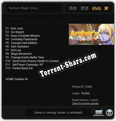 Трейнер для Ambers Magic Shop [v1.0.7]