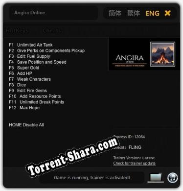 Трейнер для Angira Online [v1.0.7]
